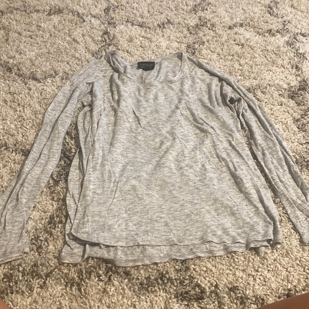 Topshop long sleeve gray shirt